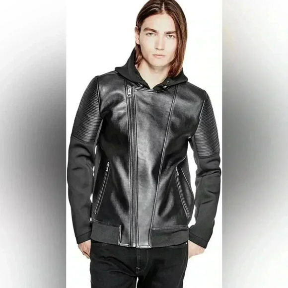 [S]GUESS  Men's Daniel Mix Media Jacket- EUC - Picture 2 of 14